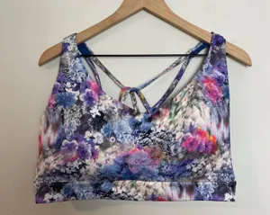 - Solace Bra D-DD Renewed Bloom Chrome Blue Yoga Pilates Barre Workout thumbnail 3