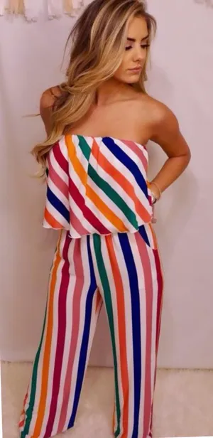 Strapless Jumpsuit Multi Size L thumbnail 1