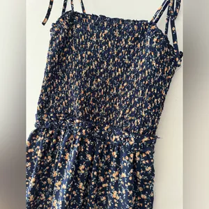 Miss‎ Me Blue Floral Tie Strap Smocked Ruffle Hem Dress thumbnail 2