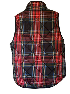 JCrew Women Tartan Plaid Puffer Vest Excursion Red Size S thumbnail 5