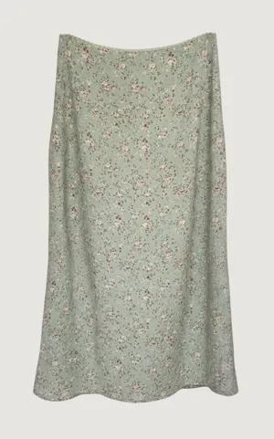 Brandy Melville Sage Green Floral Midi Skirt Side Slit Ditsy Flower MLA308L thumbnail 1