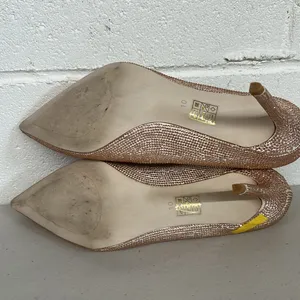 Jeffrey Campbell sz10 pink pointed toe rhinestone jewel heels shoes wedding prom thumbnail 6
