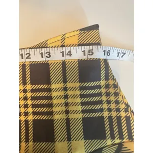 Plaid Yellow and Black Mini Skirt Sz M Satin A-Line High Waisted Preppy Clueless thumbnail 8