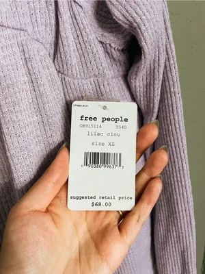 New Free People We the Free Must Have Henley Waffle Thermal Top Size XS Lilac thumbnail 7