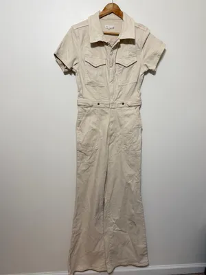 Good American Fit For Success Stretch Cotton Denim Utility Jumpsuit Size Large 3 thumbnail 2