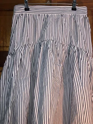 Zeagoo NWT High Low Navy Blue And White Stripe Skirt - M thumbnail 6