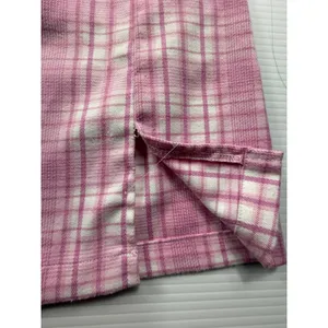 Brandy Melville Pink White Plaid Mini Skirt High Waisted Side‎ Slits Size XS S thumbnail 5