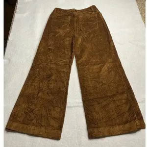 Time and Tru Womens Brown High Rise Wide Leg Corduroy Pants Size 2 Button Fly thumbnail 3