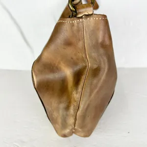Patricia Nash Leather Hobo Bag Brass Turn Lock Studded Distressed Leather thumbnail 3