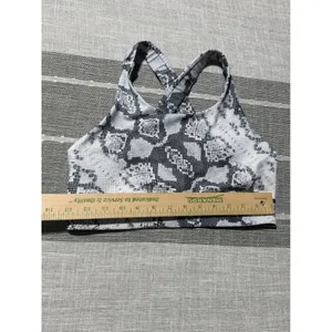 Shebeest Womens Grey Snakeskin Print Racerback Athletic Sports Bra Size Small‎ thumbnail 2