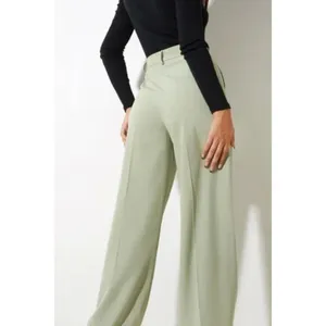 Motel Wide Leg Trousers XS Sage Green High Rise Pleated Pants thumbnail 8