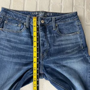 American Eagle Vintage Hi Rise Jeans Womens 12S Short Denim Blue Button Fly‎ thumbnail 10