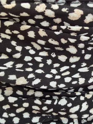 Abercrombie & Fitch Black and White Printed Ruffle Mini Skirt thumbnail 6
