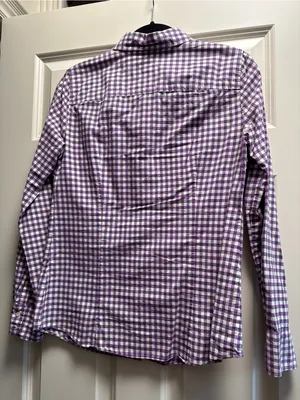 JCREW Women’s Purple Gingham Button-Down Shirt thumbnail 5