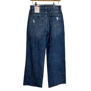 SO Women Super High Rise Wide Leg Distressed Denim Jeans Blue 11/30W thumbnail 8