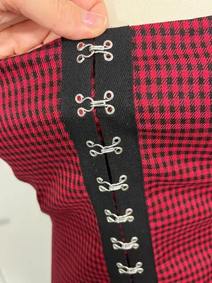 Wild Honey Small Red & Black Buffalo Plaid Goth Mini Dress thumbnail 10