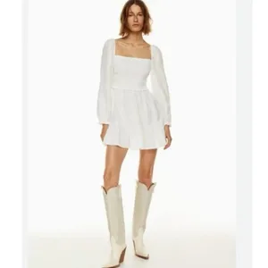 Aritzia Wilfred Tempest White Organic Linen Mini Dress Sz S thumbnail 13