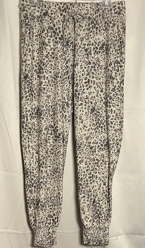 SUNDRY‎ Anthropologie Animal Print Knit Drawstring Jogger Pants Size 2 Medium thumbnail 1