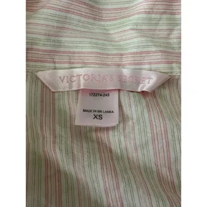 Victoria's Secret XS Pink Striped Long Sleeve Sleep Shirt‎ Pajama Top thumbnail 3