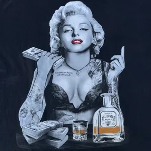 Vintage Marilyn Monroe Black Hustle Graphic T-shirt thumbnail 3