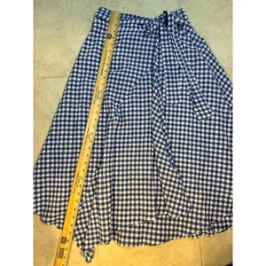 Maeve by Anthropologie Blue Gingham Wrap‎ Midi Skirt Size 2 Tie Waist thumbnail 9