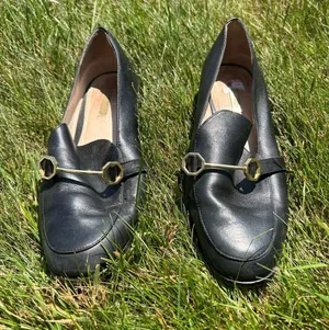 Black Louise et Cie Loafers With Gold Buckle thumbnail 1