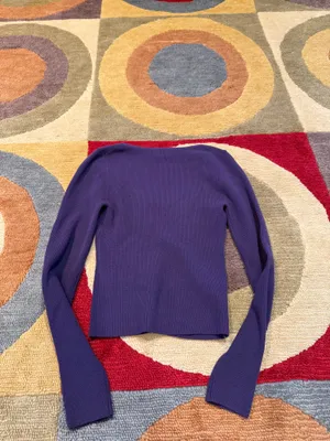 NWT Aritzia Wilfred Sculpt Knit Sweetheart Longsleeve Sweater Top Purple Small thumbnail 4