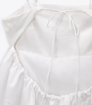 Zara dress mini crochet balloon embroidered white boho vacation casual summer thumbnail 12