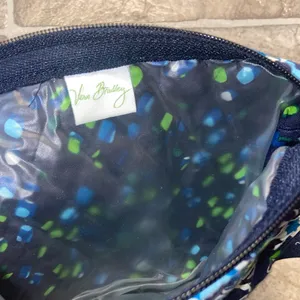 Vera Bradley Navy and Emerald Patterned Cosmetic Bag thumbnail 3