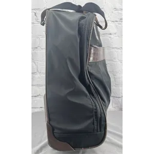 VTG Brighton Black Bag Brown Leather Accents Wheeled Carry-On Luggage 21" thumbnail 3