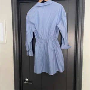 Zara oversized collared shirt dress v neck cotton Size XS thumbnail 10