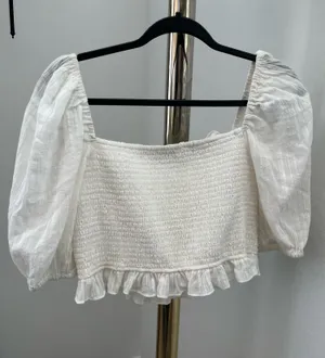 Lush Clothing Puff Sleeve Crop Top thumbnail 6