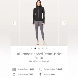 Lululemon Define Hooded Full Zip Jacket Nulu in Black Size 6 thumbnail 4