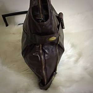 Unzip to expand! ACP High End Chocolate Brown Genuine‎ Leather Bag! thumbnail 5