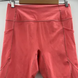 Le‎ Ore Coral Pink High Rise Cropped Pull-On Leggings Sz L thumbnail 2