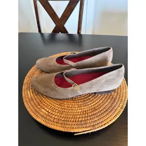 Munro American Womens 14 M Taupe Suede Mary Jane Brogue Block Heel‎ Pumps Shoes thumbnail 4