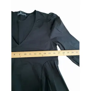 Pomander Place Tuckernuck XS Black Poplin Easton Blouse Ruffle Sleeve #KKK1-3 thumbnail 5