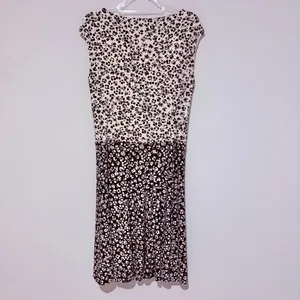 Lauren Ralph Lauren Sleeveless Gathered Polkadot Print dress‎ Black Off-White 12 thumbnail 2