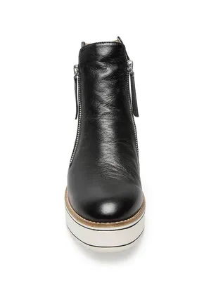 Silent D Nene Bootie Black Leather Platform Zip Ankle Boots thumbnail 2
