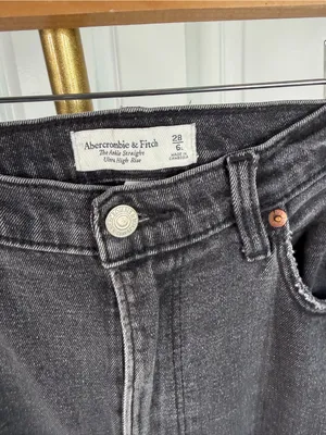 Abercrombie & Fitch Curve Love Ankle Straight Jeans Sz 28/6 Ultra High Rise thumbnail 6