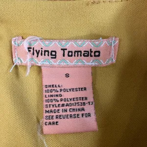 Flying Tomato Size Small Yellow Floral Elastic Waist Ruffle Tie Belt Mini Dress thumbnail 4