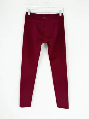 Beyond‎ Yoga Textured Leggings Women's S Heathered Burgundy Activewear thumbnail 3