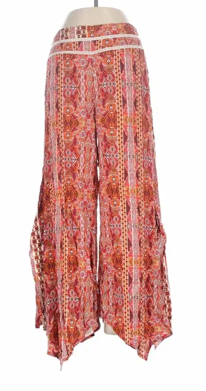Earthbound Bohemian Wide-Leg Printed Pants - Red Multi thumbnail 1