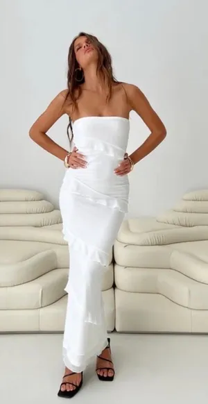Princess Polly Lasher Strapless Maxi Dress White thumbnail 1