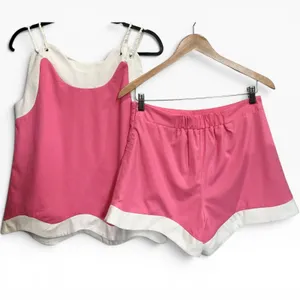 Aureum Can't Back Down Pink Linen Blend Tank & Shorts‎ Set NWT M $148 MSRP thumbnail 3