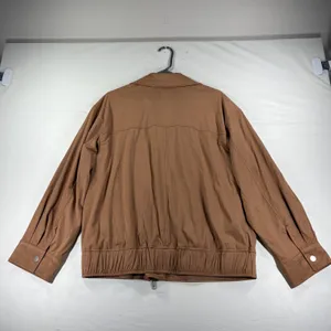 Future Collective Reese Blutstein Brown Faux Suede Moto Jacket Small NEW thumbnail 7