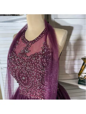Burgundy mesh mini dress beaded halter open back fit flare homecoming whimsigoth thumbnail 5