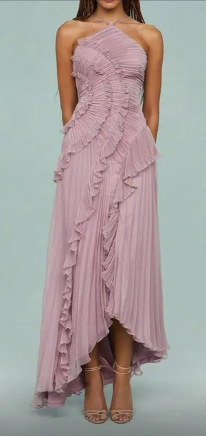 Dusty Pink Ruffle Dress thumbnail 1