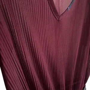 In Roads Burgundy Vintage MIDI Dress with Tie Waist and Short Sleeves thumbnail 4