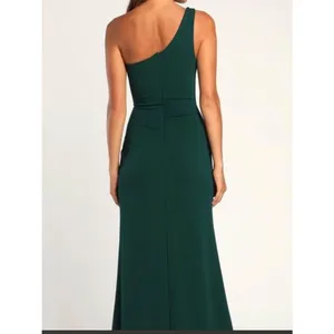 Lulus emerald green one shoulder maxi dress thumbnail 2